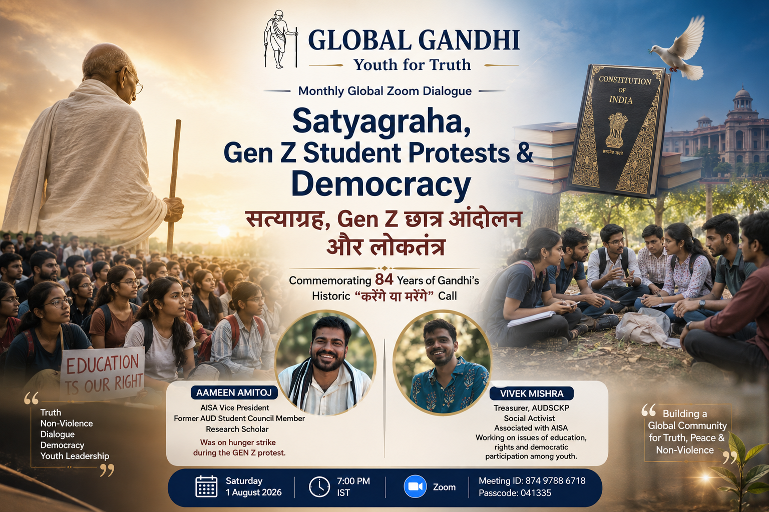 Satyagraha, Gen Z Student Protests & Democracy: Reflecting on Youth, Civic Participation and Gandhi’s Legacy