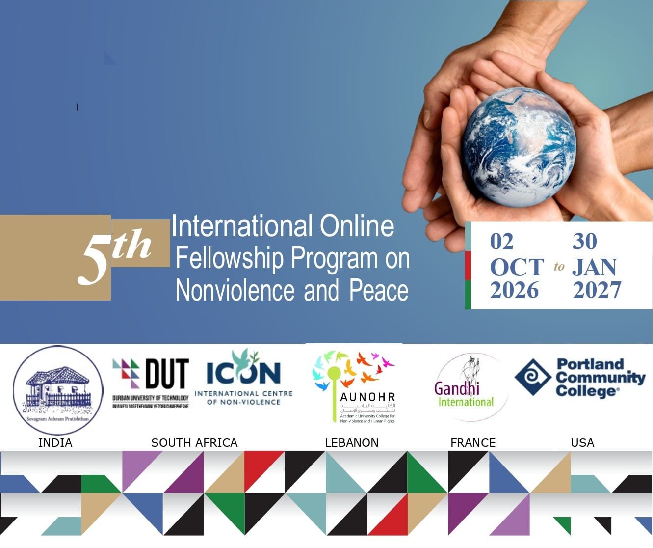 Global Coalition of Gandhian and Academic Institutions Announces 5th International Fellowship on Nonviolence and Peace